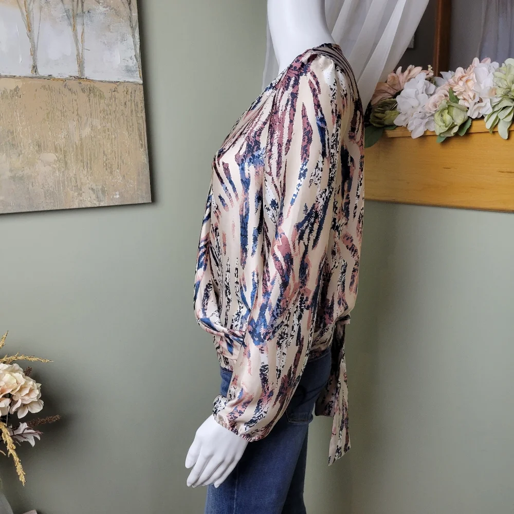 NWT Beautiful Faux Wrap Blouse - Picture 2 of 16